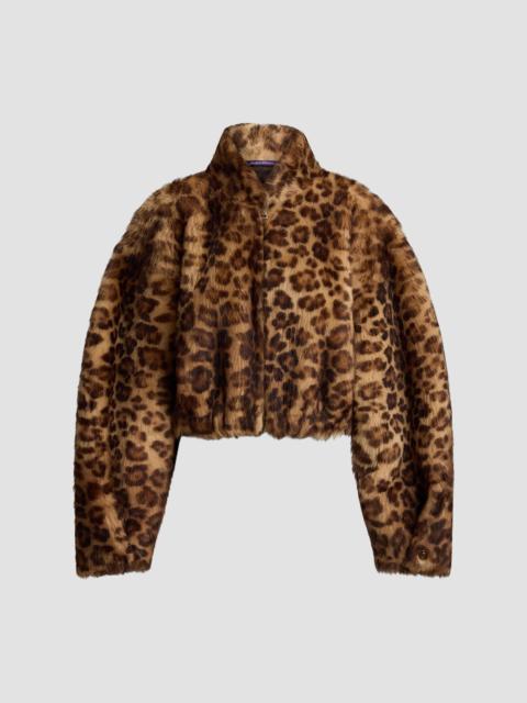 Ralph Lauren Women's Balvin Leopard-Print Shearling Coat - Tan Multi