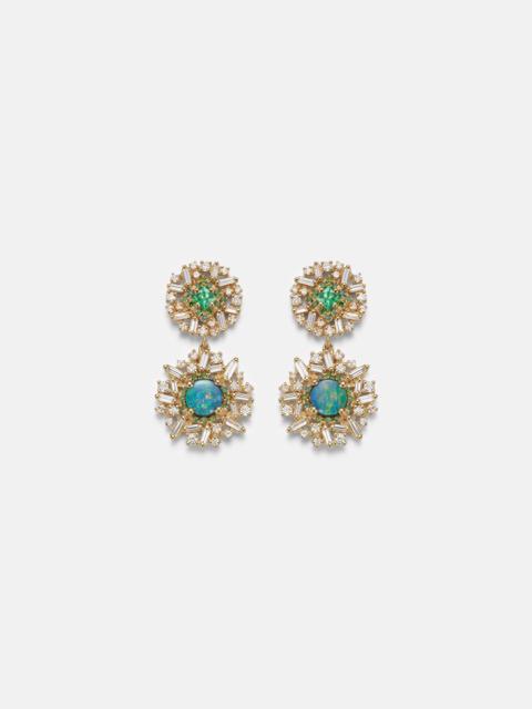 SUZANNE KALAN 18kt gold drop earrings with gemstones