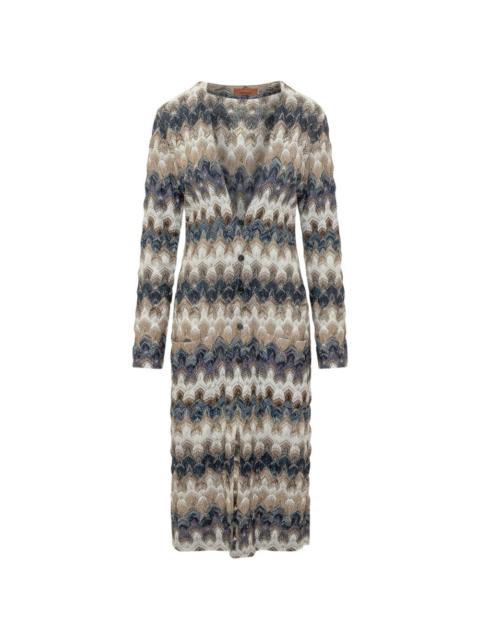 Missoni zigzag-knit metallic-thread cardigan