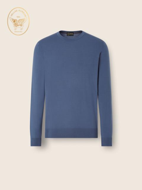 ZEGNA LIGHT BLUE VELLUS AUREUM CREWNECK