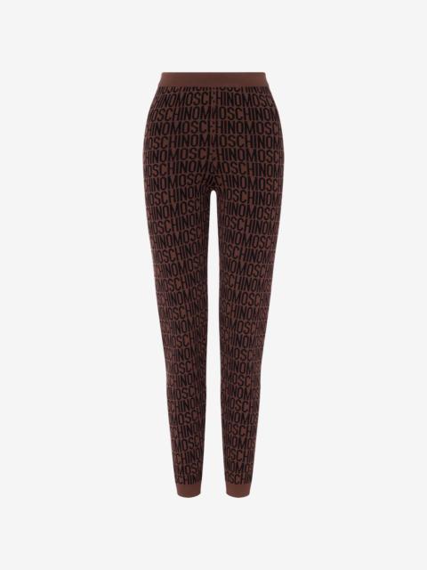 ALL-OVER LOGO WOOL LEGGINGS