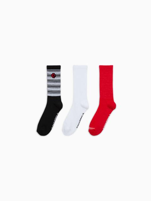 Converse 3-Pack Striped Crew Socks