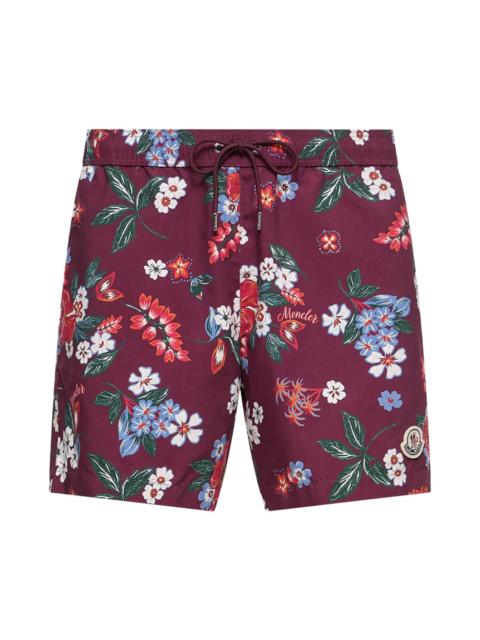 Moncler Men's Swim Trunks - Burgundy
