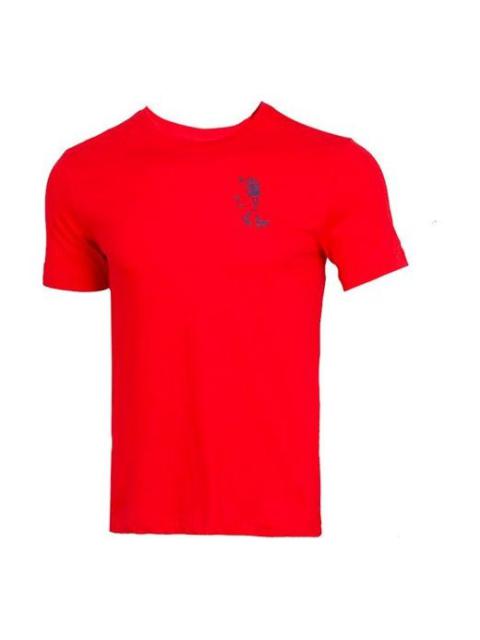 Nike Nike Back Basketball Graffiti Printing Short Sleeve Red CD0959-657