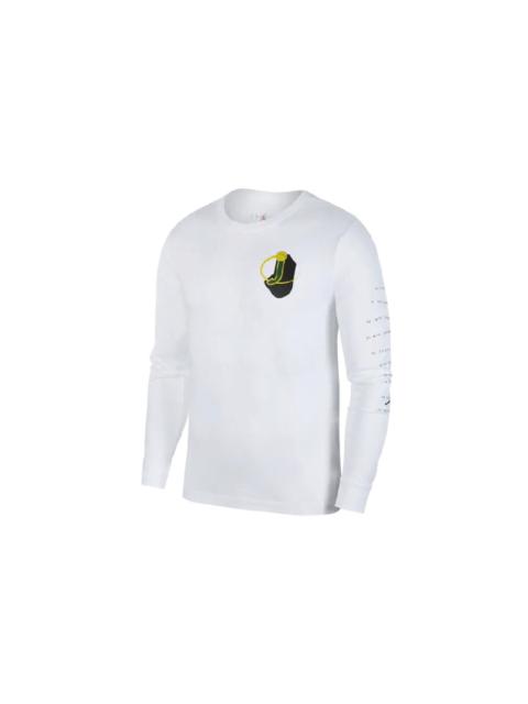 Jordan Air Jordan Legacy AJ10 Alphabet Logo Printing Long Sleeves White CT0736-100
