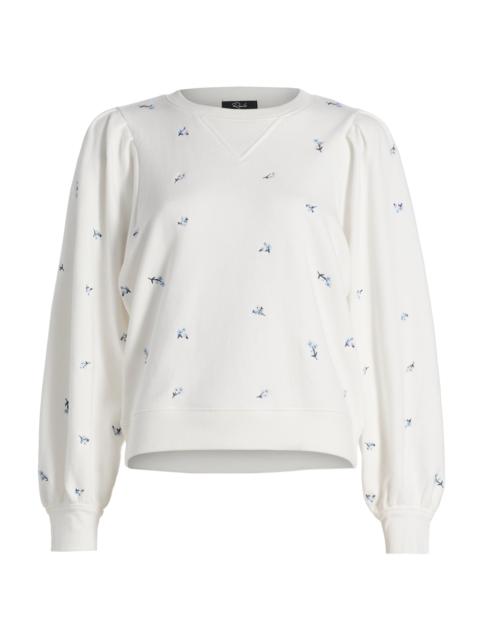 Rails Women's Tiffany Floral-Embroidered Cotton Sweatshirt - Embroidered Blue Iris