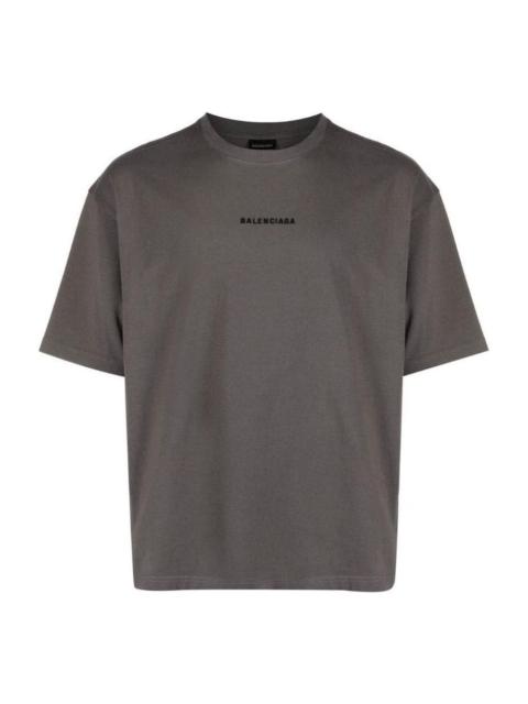 BALENCIAGA Balenciaga Embroidered-Logo Cotton T-shirt 'Grey' 612966TNVG91300