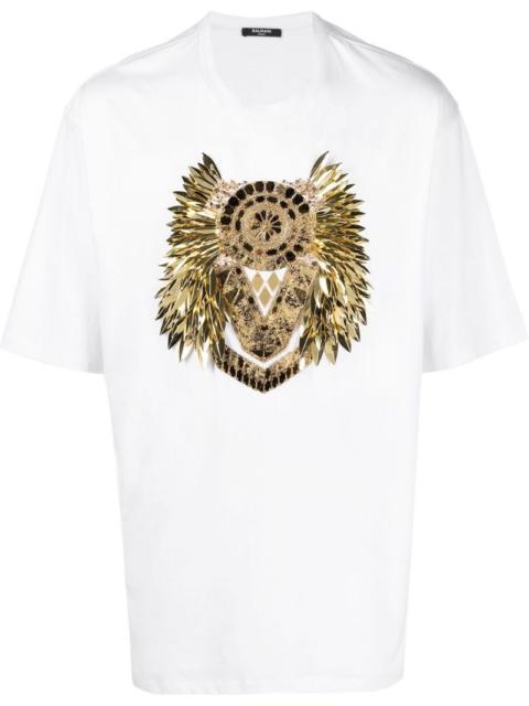 Balmain crystal-embellished cotton T-shirt