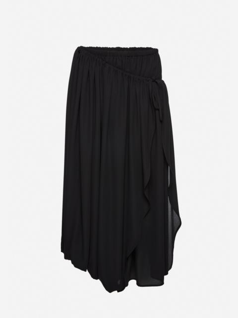MAGDA BUTRYM Wrap-detail midi skirt with tie fastening in black