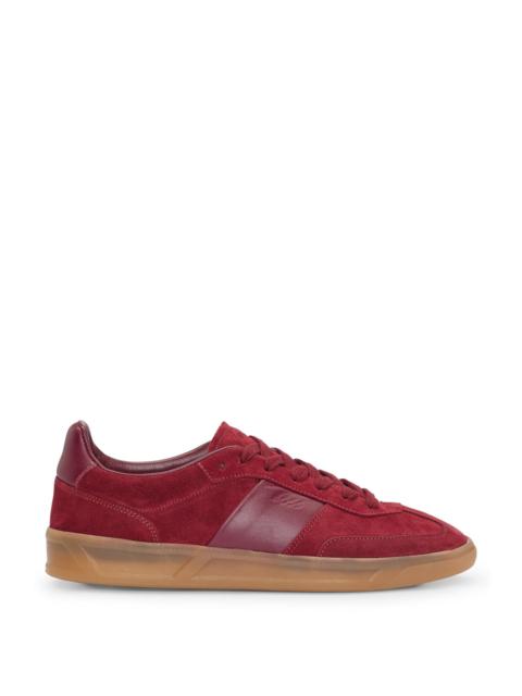 BOSS LOW-TOP TRAINERS IN LEATHER AND SUEDE