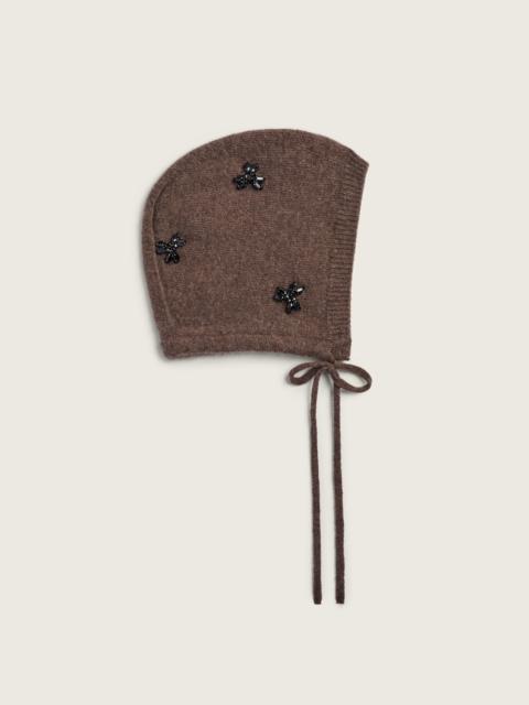 Simone Rocha Turbo Embellished Cashmere Bonnet