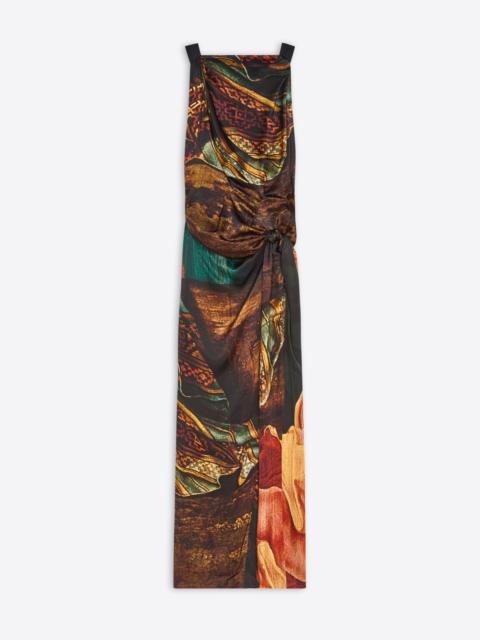Dries Van Noten LONG DRAPED SATIN DRESS