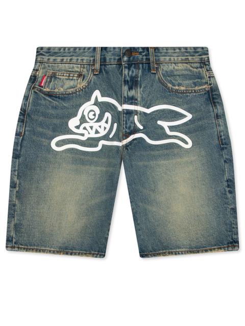 ICECREAM BLUEBERRY YOGURT JEAN SHORTS - BLUE SHADE