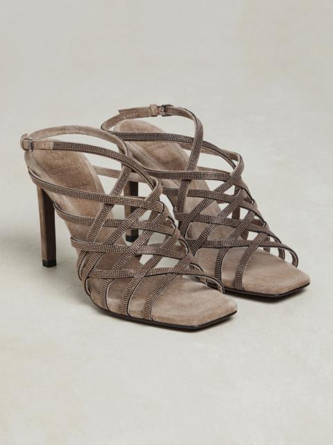 Brunello Cucinelli Precious Net heels in suede