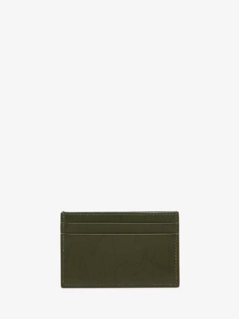 Men's McQueen Graffiti Card Holder in Khaki