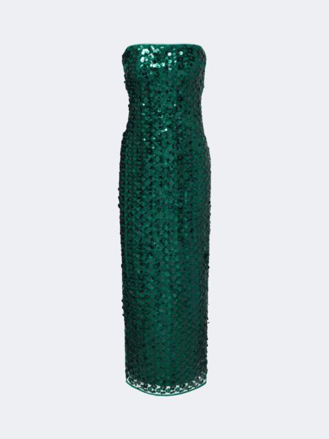 ROTATE Sequined strapless cocktail dress