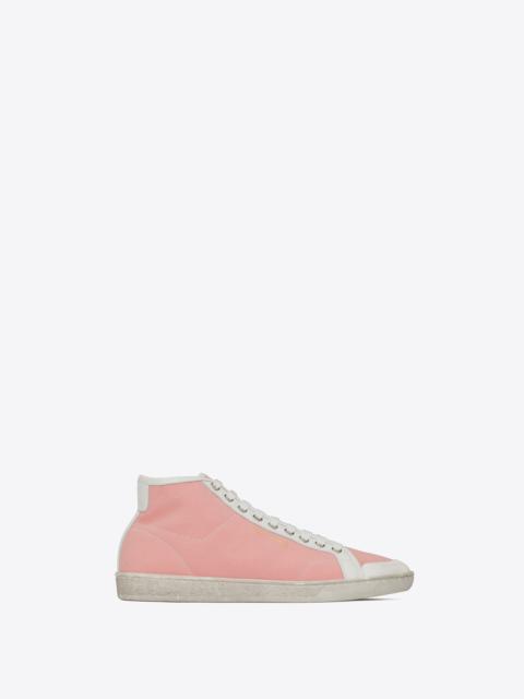 SAINT LAURENT court classic sl/39 mid-top sneakers in canvas and leather