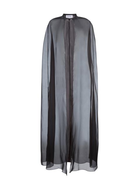 GABRIELA HEARST Rowena Sheer Cape in Black Silk Organza