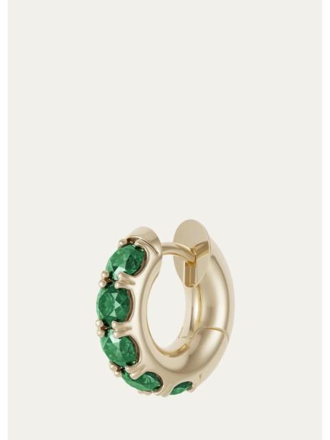 Spinelli Kilcollin 18K Gold Pave Emerald Mini Macro Hoop Earring, Single