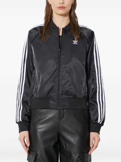 adidas three-stripe satin bomber jacket