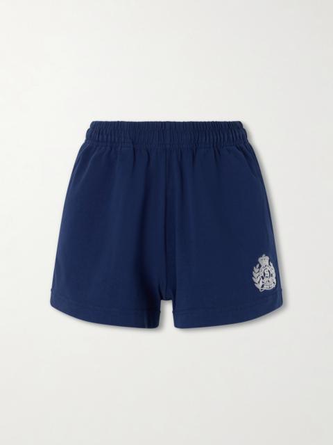 Sporty & Rich Logo-embroidered Cotton-jersey Shorts