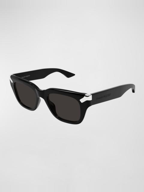 Alexander McQueen Men's Acetate Rectangle Sunglasses