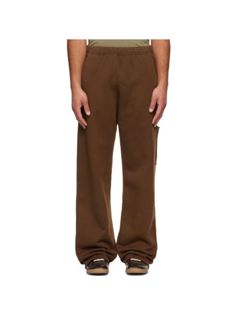LES TIEN Brown Heavyweight Utility Puddle Sweatpants