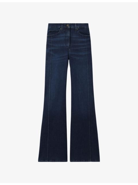 REISS Heather wide-leg high-rise stretch-denim jeans