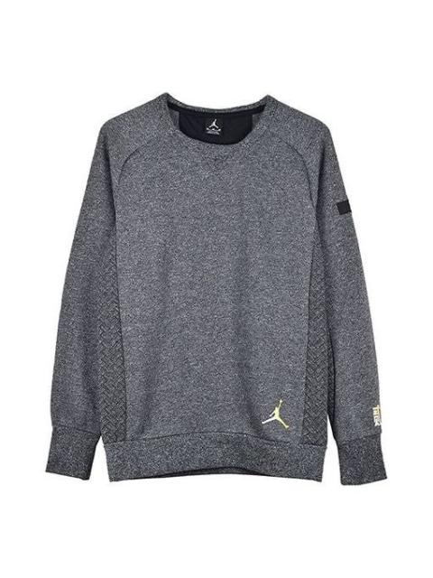 Air Jordan CNY Chinese New Year Icon Fleece Crew 'Black Grey' 907925-010