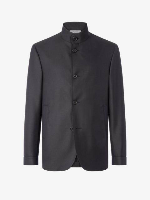 CORNELIANI Dark brown pure wool shirt jacket