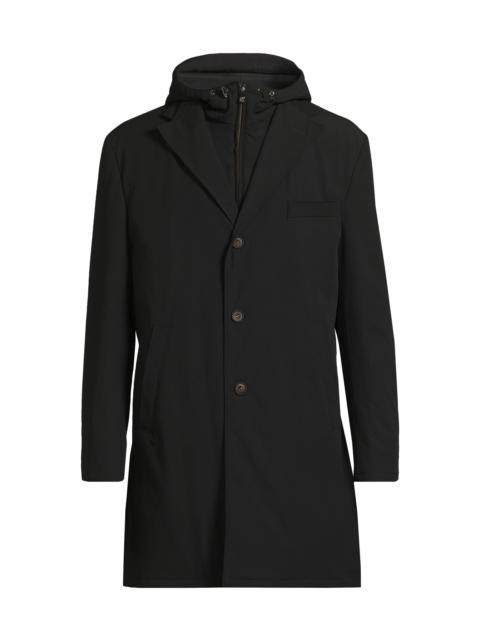 CORNELIANI Men's Peformance Stretch-Nylon Overcoat - Black