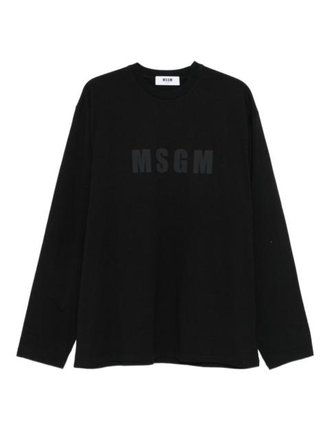 MSGM logo-print long-sleeve T-shirt