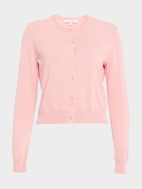 CAROLINA HERRERA Silk-Cotton Crewneck Cardigan