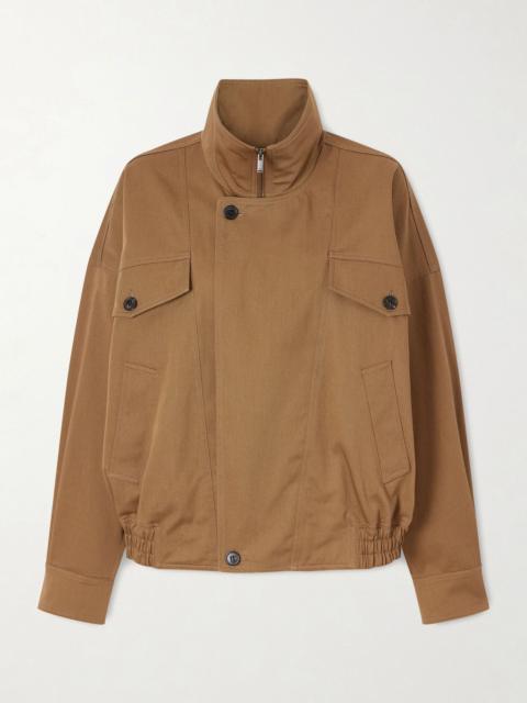SAINT LAURENT Cotton-twill jacket Brown