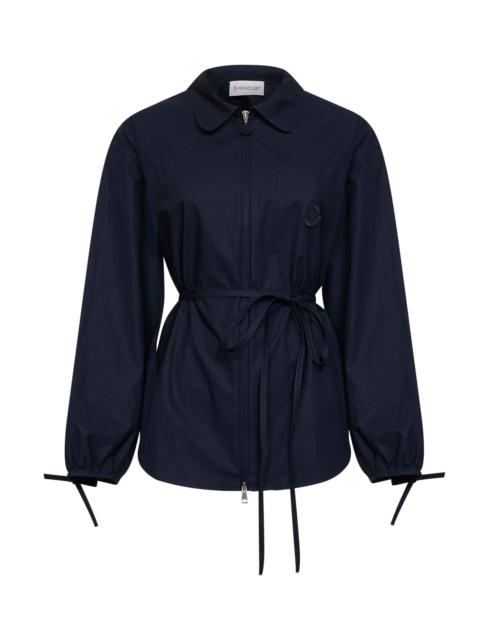 Moncler Blue cotton poplin shirt jacket
