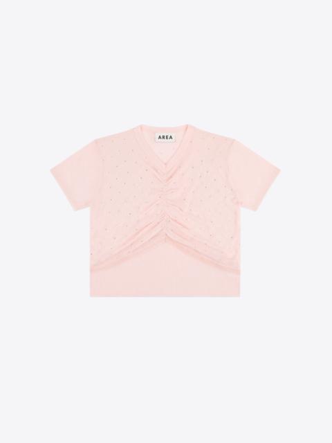 AREA GIRLY RIB KNIT SHORT SLEEVE TOP
