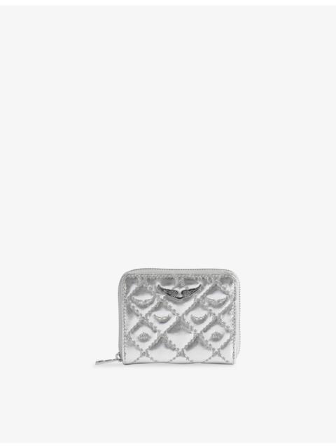 Zadig & Voltaire Mini ZV Monogram Metallic-Leather Wallet