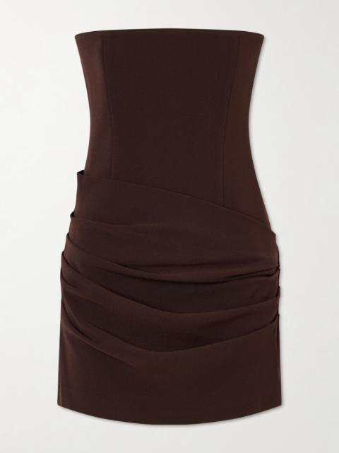 ALEX PERRY Strapless Draped Crepe Mini Dress