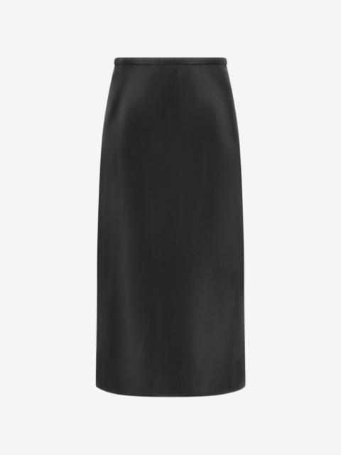 CO high-waisted leather midi skirt