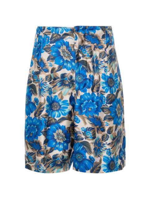 Moschino floral-print silk shorts