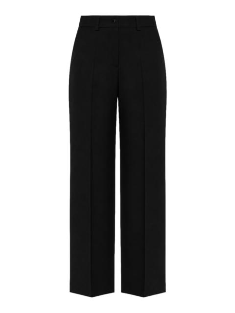 Moncler WIDE-LEG WOOL TROUSERS WITH A PATCH ON THE BACK