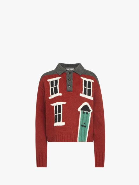 JW Anderson HOUSE' INTARSIA POLO SWEATER