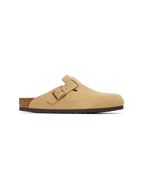 BIRKENSTOCK Beige Regular Boston Slip-on Loafers