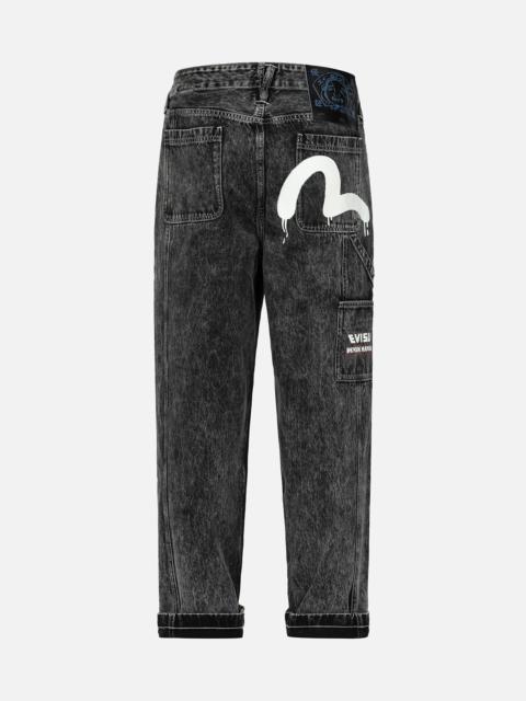 EVISU Seagull Print Loose Fit Straight-leg Denim Jeans