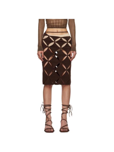 ISA BOULDER Brown Argyle Centauri Miniskirt