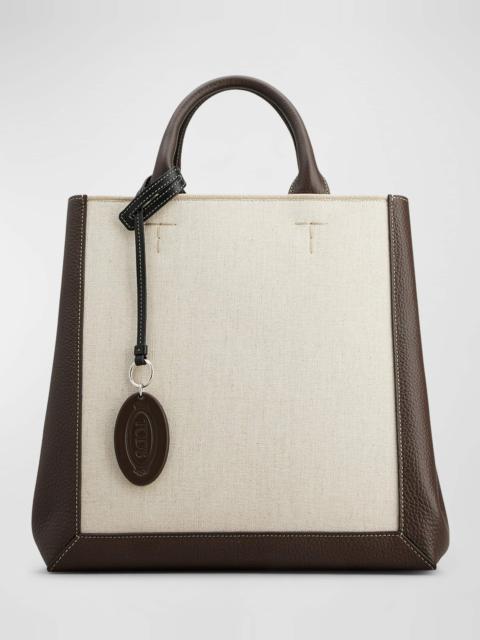 Tod's Canvas & Leather Shopper Shoulder Bag