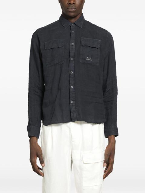 C.P. Company linen flap-pocket shirt