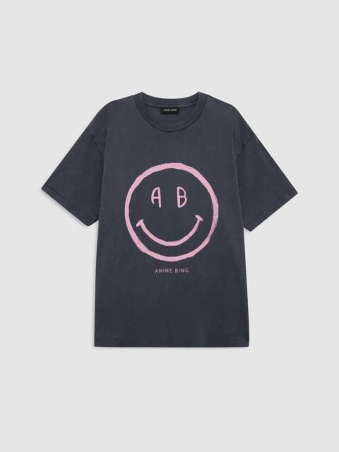 ANINE BING Cade Tee Smiley - Washed Grey