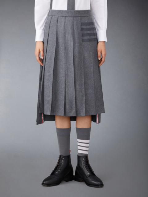 Flannel 4-Bar Pleated Midi Skirt