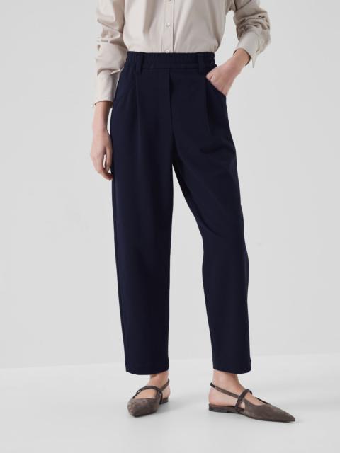 Stretch cotton couture interlock baggy trousers